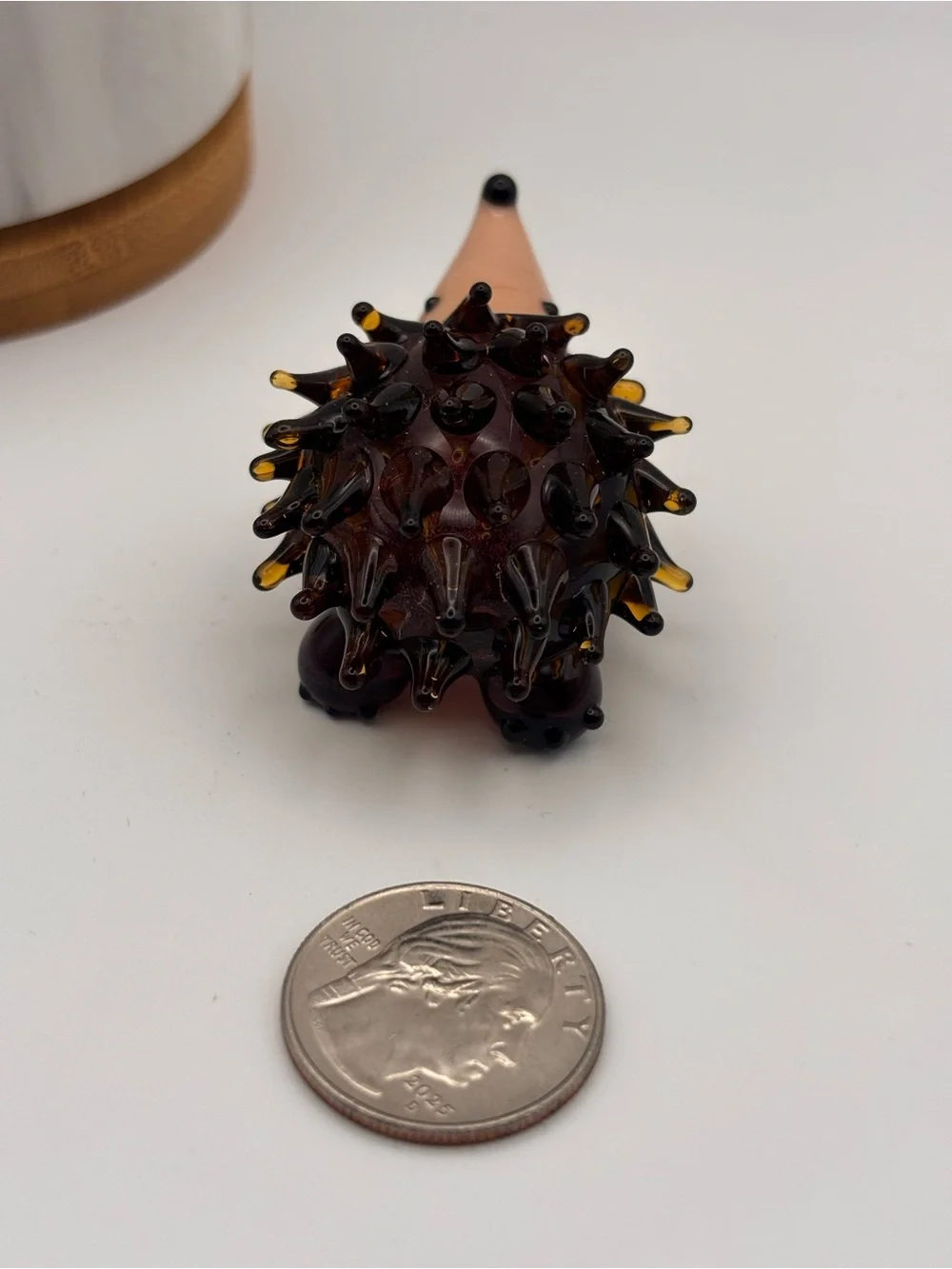 Hand-Crafted Miniature Glass Hedgehog Figurine, Animal Trinket